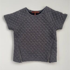 7 for Mankind Little Boys Gray Grey Quilted Short Sleeve Top Size 4T